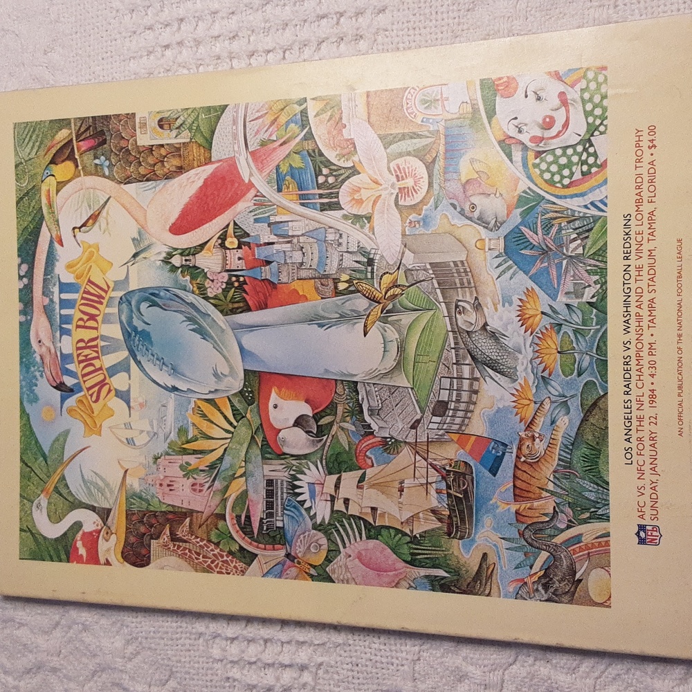 1984 NFL Super Bowl XVIII Los Angeles Raiders vs Washington Redskins Game Pub.